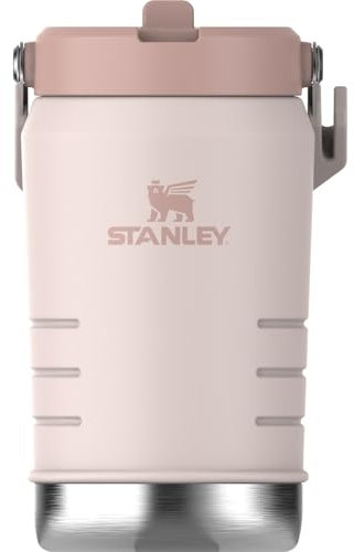 Stanley IceFlow 2.0 Flip Straw Jug with Handle 40 oz | Twist On Lid and Flip Up Straw | Leakproof for Travel and Sports | Insulated Stainless Steel |BPA-Free | Rose Quartz