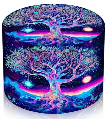 Esshogo Grinder Große Crusher, 63 mm Grinder Baum-Design Gewürzmühle, 4-Teiliges Set Mit Pollen Scraper, Zinklegierung Crusher,