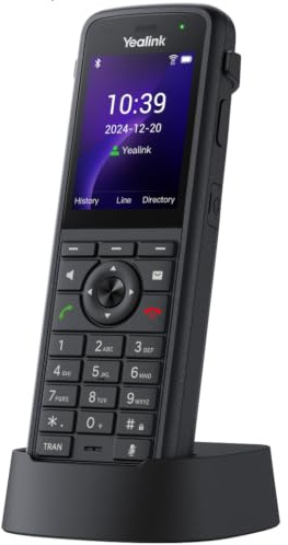 Yealink AX86R - Schnurloses VoIP-Telefon - mit Bluetooth-Schnittstelle mit Rufnummernanzeige/Anklopffunktion - IEEE 802.11a/b/g/n/ac/ax (Wi-Fi) / Bluetooth 5.0 - f?nfwegig Anruffunktion - SIP, RTCP-X