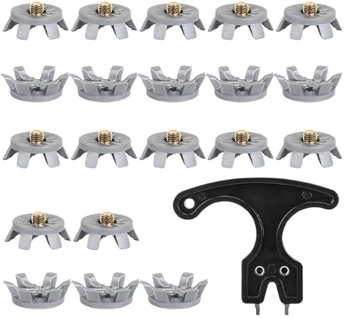 Pinchos de Golf | 20 Piezas de Repuesto de Tacos de Golf - Tacos Antideslizantes Accesorios Deportivos con Llave para senderos, Saltos, Tenis, Entrenamiento, Campo de Carretera y más