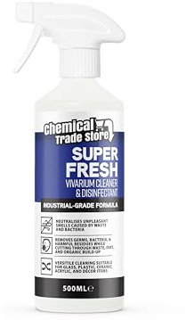 Chemical Trade Store - Vivarium Cleaner & Disinfectant 500ml - Pet Friendly Reptile Tank & Habitat Sanitiser - Cleans Terrariums, Glass, Plastic & Décor - Removes Germs, Odours & Waste
