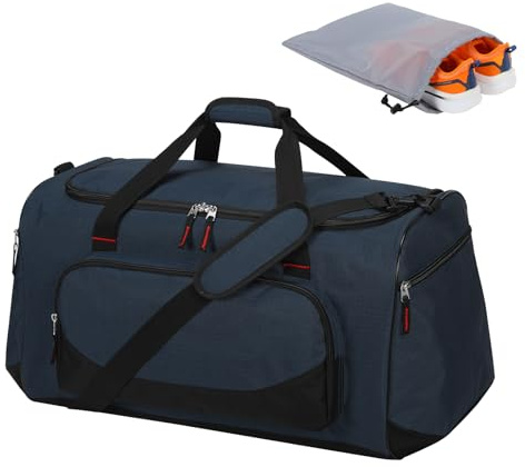 LONALIA sportväska resväska herr stor 55 l, marinblå skoväska resa, Sporttasche Reisetasche 22 Zoll, LONALIA sportväska resväska herr stor 55 l