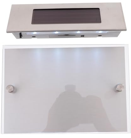 VILLCASE Lampada Solare con Sensore Intelligente a Led, Numero Civico Luminoso da Parete in Acciaio Inox, Resistente alla Pioggia per Esterni, Strumento di Illuminazione Professionale