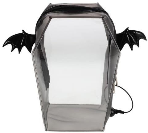 WRITWAA Goth Kista Handväska: Fladdermusvinge Kista Väska - Mörk Punk Vampyr Väska - PVC Novelty Handväska - Gothic Lolita Cosplay för Halloween Tema Fester