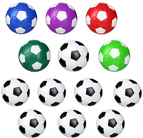 13Stück Tischfußball Kickerbälle, Kicker Bälle aus ABS hart und schnell, Durchmesser 31mm，36 MM, Schwarz Weiß,Farbe Tischfußball Kugeln Mini Ball,Tischfußball Ersatzbälle 13pcs Farbige Tischfußball