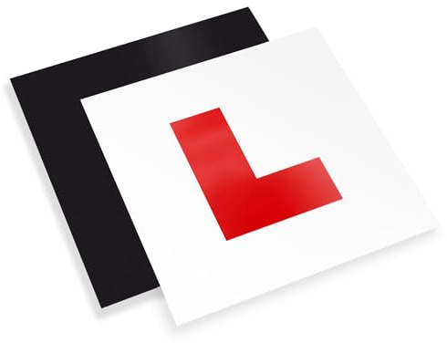 KEPLIN Lot de 2 plaques L entièrement magnétiques pour voiture - Très résistantes et épaisses - Faciles à déplacer sans endommager la peinture - Ne fondent pas et ne s'enlèvent pas facilement.