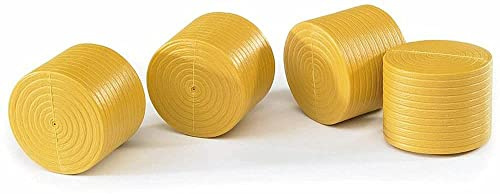 Bruder 02344 Accessories – 4 Round Bales Ochre Brown, 1:16 Scale Farm Toy Set Compatible with Bale Winder, Baler & Combine Harvester, Durable Agricultural Play Accessory for Kids Ages 3+