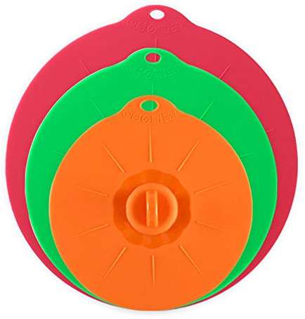 Gativs Silikondeckel topf 3 Teiliges Set Topfdeckel Silikon Mikrowellen Abdeckung Silikon Deckel Silikondeckel Dehnbar Wiederverwendbar Silikon Seal Frischhaltedeckel(3 Größen)