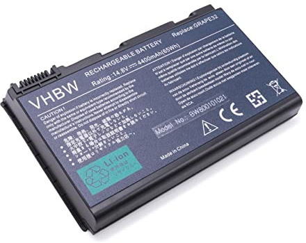 vhbw Akku kompatibel mit Acer Travelmate 5720G, 5710G, 7220G, 7220, 5720, 7320 Notebook (4400 mAh, 14,8 V, Li-Ion)