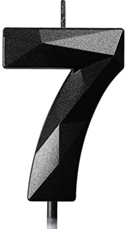 Bougies d'anniversaire 7 ans Fille Garcon Bougie Chiffre Noire Bougies Numéros 0-9 Décoration Gateau Anniversaire Bougie 7 ans Bougies Anniversaire Enfant