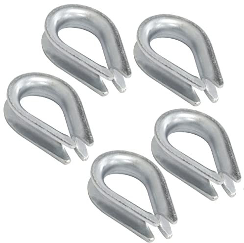 AERZETIX - C65311 - Juego de 5 guardacabos para cable alambre Ø6mm - DIN 6899 - en acero galvanizado - manguito de sujeción sujetacables protección fijación sujetar náutica marina edificio