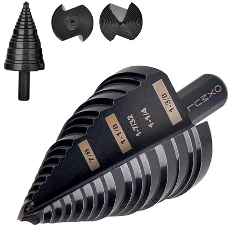 OXMUL M35 Step Drill Bit for Metal, 1/4 to 1-3/8, Cobalt Bits, Heavy Duty for Stainless Steel, Metal, Aluminum, Copper, 6-Steps. 204