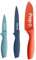MasterChef Knife Set of 3 Kitchen Knives for Cooking (Chef, Paring & Utility), Professional Sharp Stainless Steel, Non Stick Blades & Soft Touch Handles, Easy Grip, Vivid Collection, 3 Piece