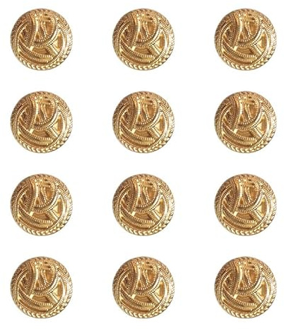 Ftiemlovde 12 Ädla Dirndl Traditionella Dräkter Gyllene Knappar Att Sy På, Guld för Kappa Stora, Kockjacka Blazer Metallkläder (NK05E 20mm)