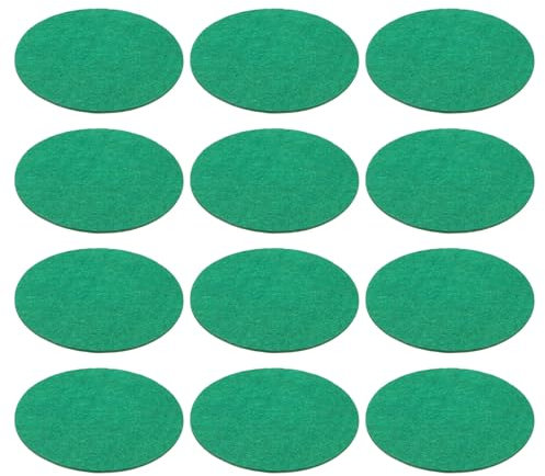PATIKIL Air Hockey Schläger Filz Pads 90mm, 12 Stück Air Hockey Filz Pusher Ersatz für Spieltische, Grün
