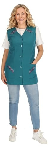 Schuerzenfabrik Hosenkasack Kasack einfarbig Schürzen Kittel kurz Grillen Hausarbeit Kochschürzen, Farbe:petrol, Größe:48