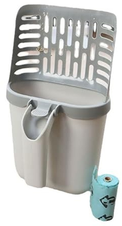 Pelle à Litière pour Chat avec Support, Poubelle Portable Amovible, Pelle à Déjections Canines avec Sac de Grande Capacité, Pelle à Litière pour Chat, Pelle à Crottes, Pelle à Litière pour Chats, Util