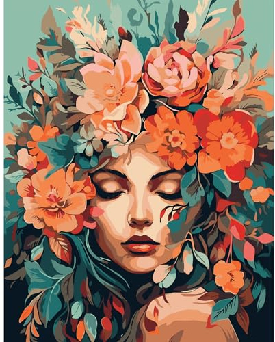 LAISLLA Pintura por Números para Adultos, DIY Pintura por Números, Kit de Pintura al óleo de Lienzo para con Pinceles Sin Marco 40X50 CM (Diosa)