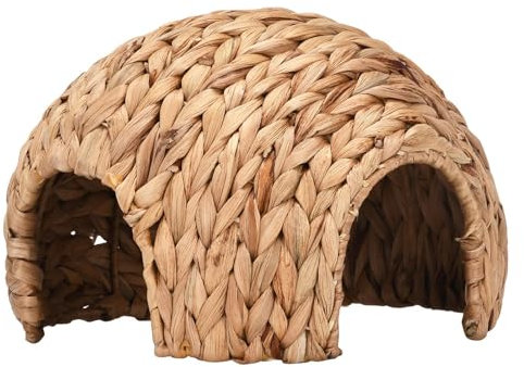 Kaninchengrashaus | Sicheres Rohrkolben-Meerschweinchenhaus und Häschenhaus,Handgefertigtes Häschen-Grashaus, bequemes Häschen-Hamster-Haus, Rohrkolben-Kaninchen-Versteck für Chinchilla-Meerschweinche