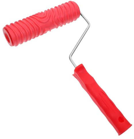 HOMSFOU 7-inch Pattern Paint Roller Embossing Textured Rubber Paint Roller for Wall Decoration, DIY Grain Texture Tool Handle for Home Wall Painting