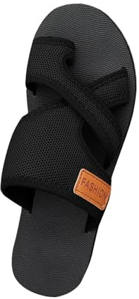 Ortopediska sandaler dam hallux valgus sommar platt pantolett – lätt nät strandsandaler bekväma stora tåtofflor eleganta breda fötter casual fritidsskor sandaletter sommarskor, C01svart, 40 EU