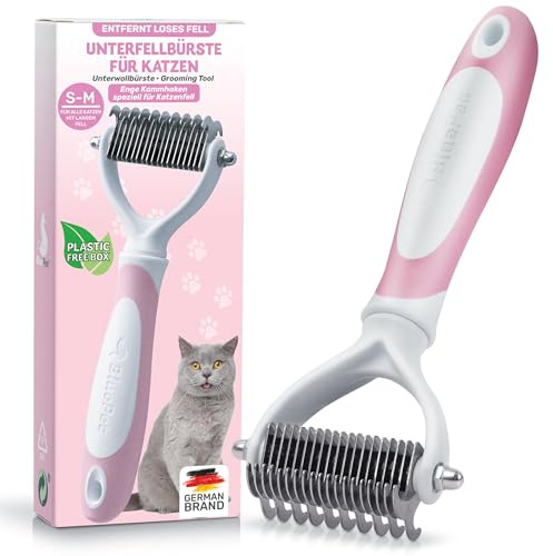 BluePet Peine para Gatos de Pelo Largo, Cepillo Gato para Quitar Pelos Gato, Rastrillo Quita Nudos, Pelo Muerto, Subpelo, Deslanador Gatos Pelos Largos, Cepillos Quitapelos, Escoba Deslanar