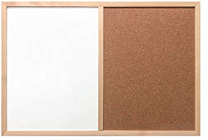 Combinación de pizarra blanca con marco de madera y tablero de corcho, visualización perfecta para la oficina y la decoración del hogar, tablero de mensajes multifuncional para nización y creatividad