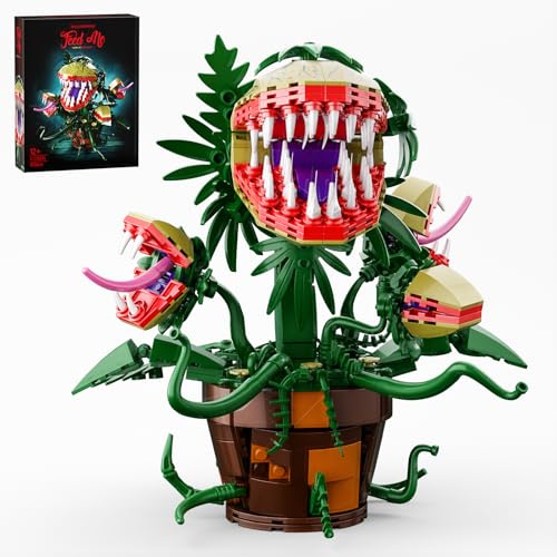 Millionspring Audrey II Piranha Plant Flower Building Block Set, Little Shop of Horrors Creepy Carnivorous Plant Model Kit for Adults & Kids, Collector’s Gift (629 pcs)