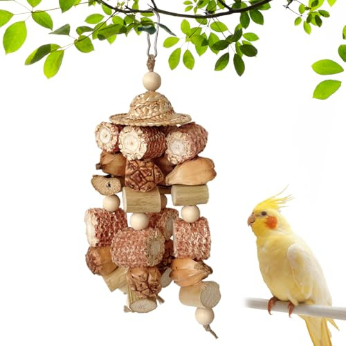 CVASNF Vogelspielzeug, Kauspielzeug Papageienspielzeug aus Natürlichem Maiskolben und Ananasspieße Wellensittich Spielzeug Sittiche Lovebirds Finken Aras Nymphensittiche