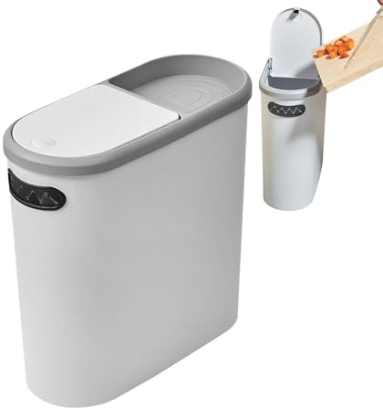 Poubelles | Corbeille 10 Litres Salle De Bain,Corbeille à Ordures avec Couvercle Pressoir pour Appartement Maison Bureau Chambre Salle de Bain de Séjour Intérieur - Bureau Appartement Dorm Toile