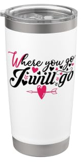 Where You Go I Will Go Cuore Amore Coppia Romance Bicchiere termico in acciaio inox doppia parete