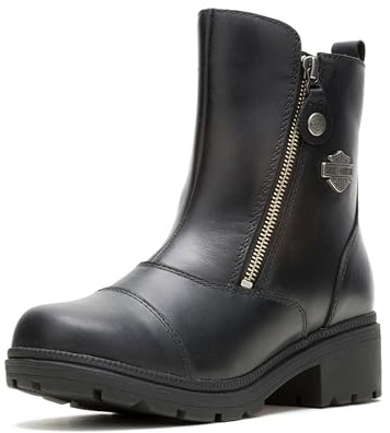 Harley-Davidson Women's Amherst Leather Motorcycle Casual Boot, Black, 6.5