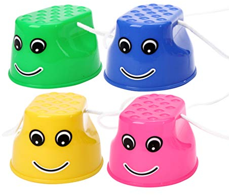 Toyvian 4 Stücke Topfstelzen Kinder Kunststoff Balance Training Sensorisches Training Spiel Kleinkinder Kindergarten Kindersport Zuhause Garten Schule Entwicklung Früherziehung Spielzeug