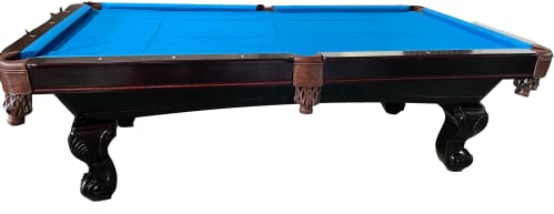 Kunibert 9 fot Tunierpoolbillard biljardbord modell Comquest pool biljard med 3 cm tjocka skifferplattor Ställfärg mahogny tygfärg: blå