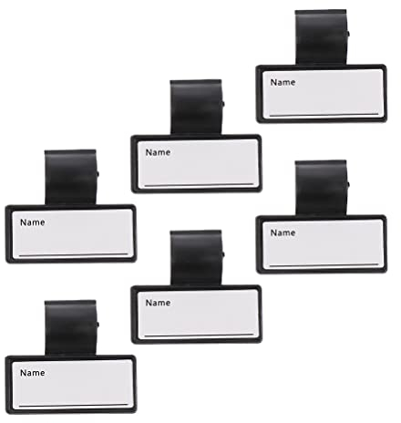 DOITOOL Stethoskop Markierungsschild 6 StüCk Set Doppelseitige Namenstafeln Zur Identifikation FüR ÄRzte Und Pflegepersonal Schwarz 4.0 X 3.5 Cm