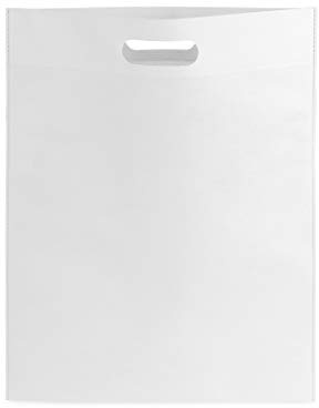 100 Bolsas de tela para regalos con asas, Bolsas Reutilizables No Tejidas, Bolsas de Regalo para Decoración de Cumpleaños y fiestas (Blanco, 100)