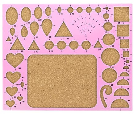 PATIKIL Papier Ligné Piquage Template Tableau 8x7 Pouce, Moule Crimpeur Outil pour Papier Ligné bandess Bricolage Art Artisanat, Rose