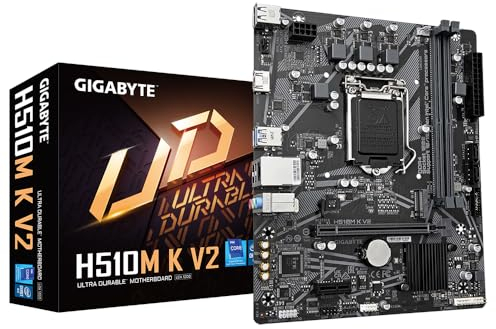 Gigabyte H510M K V2 Motherboard - Supports Intel Core 11th CPUs, up to 3200MHz DDR4 (OC), 1xPCIe 3.0 M.2, GbE LAN, USB 3.2 Gen 1