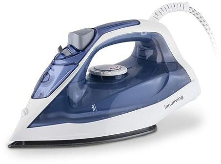 Innoliving INN-678 Ferro da Stiro a Vapore 1800W con Controllo di Temperatura Regolabile, Potente Colpo di Vapore, Sistema con Piastra Antiaderente