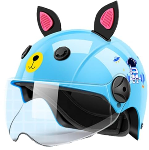 Konsilsa 3/4 Kinder Motorradhelm, DOT-Zertifiziert, geeignet für Jungen und Mädchen im Alter von 2-14 Jahren, ideal für ATV Roller Straßenkreuzer Elektrik Helm. (Color : E, Größe : 45-58cm)
