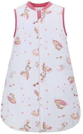 Baby Schlafsack Winter 2.5 TOG ärmellos Warm Baby Winterschlafsack Weich Babyschlafsack Neugeborene 0-18 Monaten (Rosa, L/6-18M)
