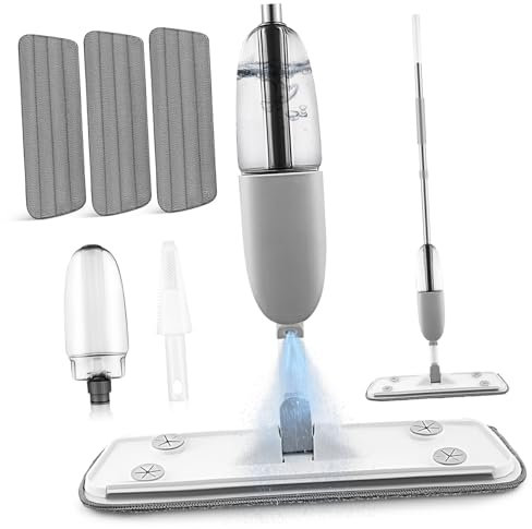 Beaupretty Trapeador Aerosol Húmedo y Seco Limpiador De Pisos Plano con Spray Almohadillas