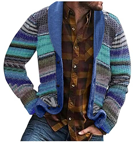 BIISDOST Cardigan uomo lana maglione invernale maglia spessa maglia girocollo misto cotone maglione moderno cashmere maglia a maniche lunghe in seta cashmere cardigan caldo a maniche lunghe