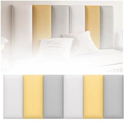 Cuscino Da Parete Autoadesivo, Adesivi Murali Con Combinazione Di 3 Colori, Adesivi Murali Borsa Morbida 3 Pezzi/6 Pezzi/9 Pezzi Spessore 3 Cm, For Camere Da Letto Sala Giochi Cameretta Dei Bambini(Wh