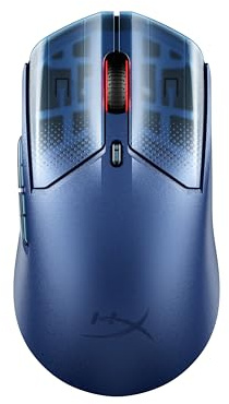 HyperX Pulsefire Haste 2 S - Ratón Gaming inalámbrico, Carcasa de magnesio, Ultra-Ligero 64g, batería 120h, Glass Skates, Sensor 26K, Color Azul