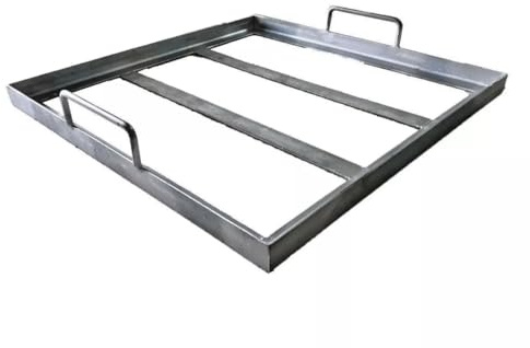 Telaio in Acciaio Zincato per Pietra Lavica, Supporto con Manici, 3 cm di Spessore (60x50)