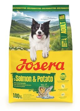 JOSERA Adult Lachs & Kartoffel (1 x 3 kg) | Premium Trockenfutter für ausgewachsene Hunde (auch Senioren) | Monoprotein - 100% Lachs | wenig Protein | getreidefrei | Hundefutter | 1er Pack