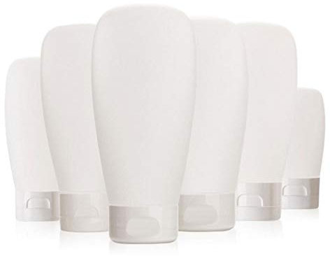 6 tubos suaves de plástico de 150 ml para cosméticos, botellas de viaje, tubos vacíos recargables con tapa abatible, contenedor de artículos de tocador para champú, loción, gel de ducha, limpiador