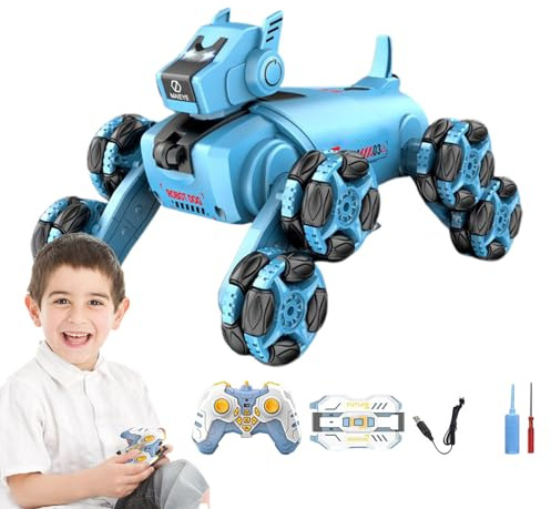 Roboterhund - Tanzender Bot, wiederaufladbares Tier | Ferngesteuerter Trickroboter mit LED-Anzeige, Berührungsreaktion, Kletteraktion für Vorschulspiele, Lernaktivität, Partyüberraschung