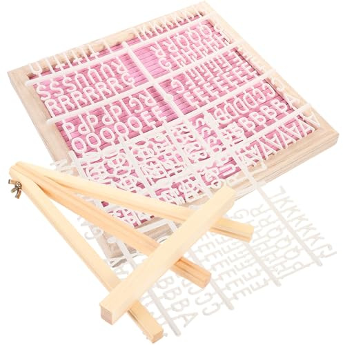 GRIRIW Tablero de Letras de Fieltro Rosa de 25X25 CM con Marco de Madera Accesorio Multiusos para Mensajes y Decoración Shower Hogar y Escritorio
